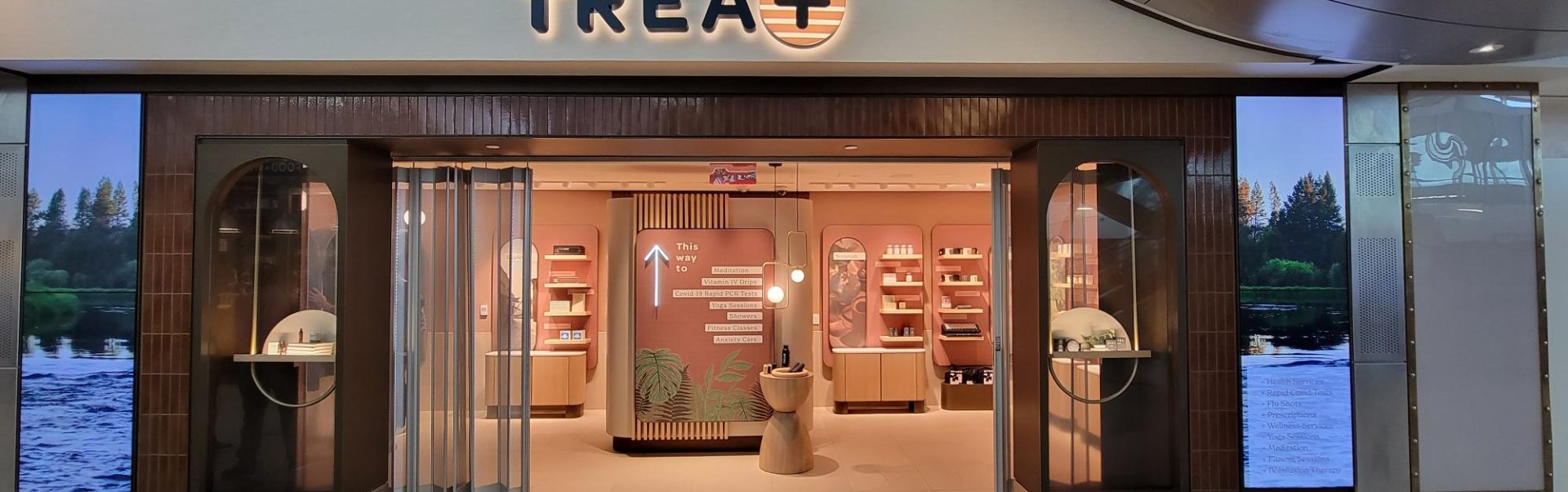 Treat runs their airport stores on DigitalVI for all checkin Kiosk, and videowalls